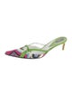 Emilio Pucci Satin Floral Print Mules