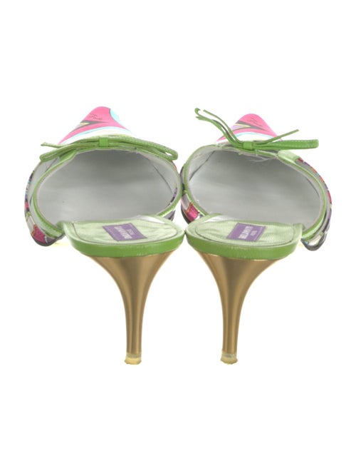 Emilio Pucci Satin Floral Print Mules