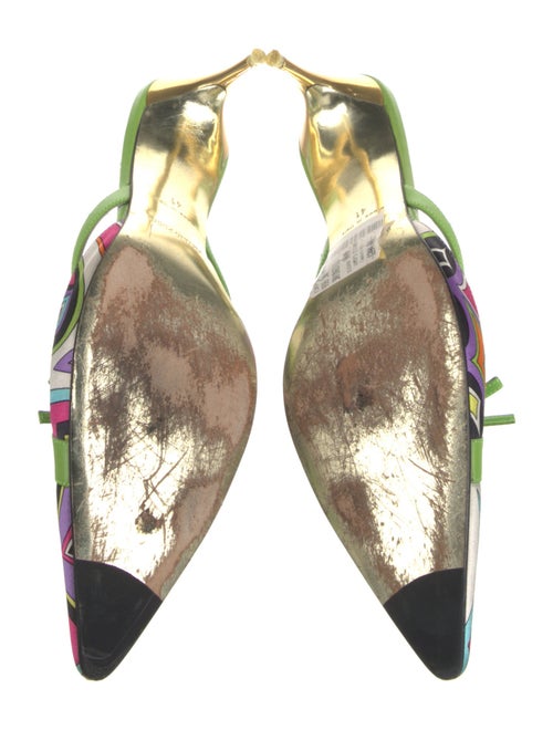 Emilio Pucci Satin Floral Print Mules