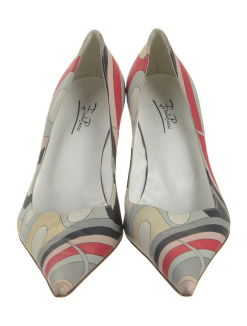 Emilio Pucci Leather Colorblock Pattern Pumps