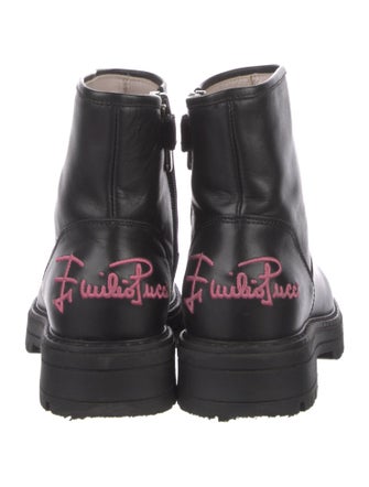 Emilio Pucci Leather Graphic Print Rain Boots