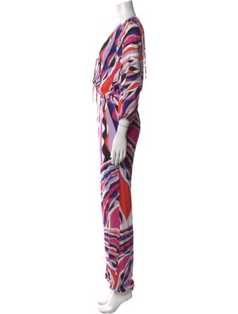 Emilio Pucci Printed V-Neck Jumpsuit