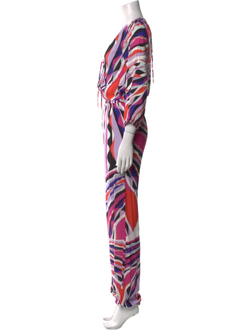 Emilio Pucci Printed V-Neck Jumpsuit