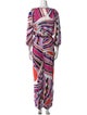 Emilio Pucci Printed V-Neck Jumpsuit