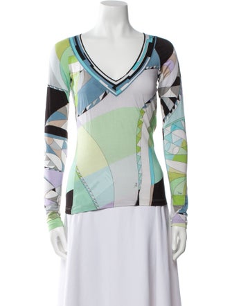 Emilio Pucci Printed V-Neck Top