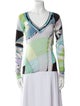 Emilio Pucci Printed V-Neck Top