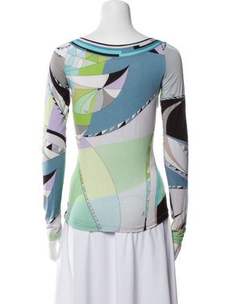 Emilio Pucci Printed V-Neck Top
