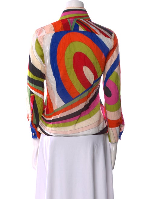 Emilio Pucci Printed Long Sleeve Button-Up Top