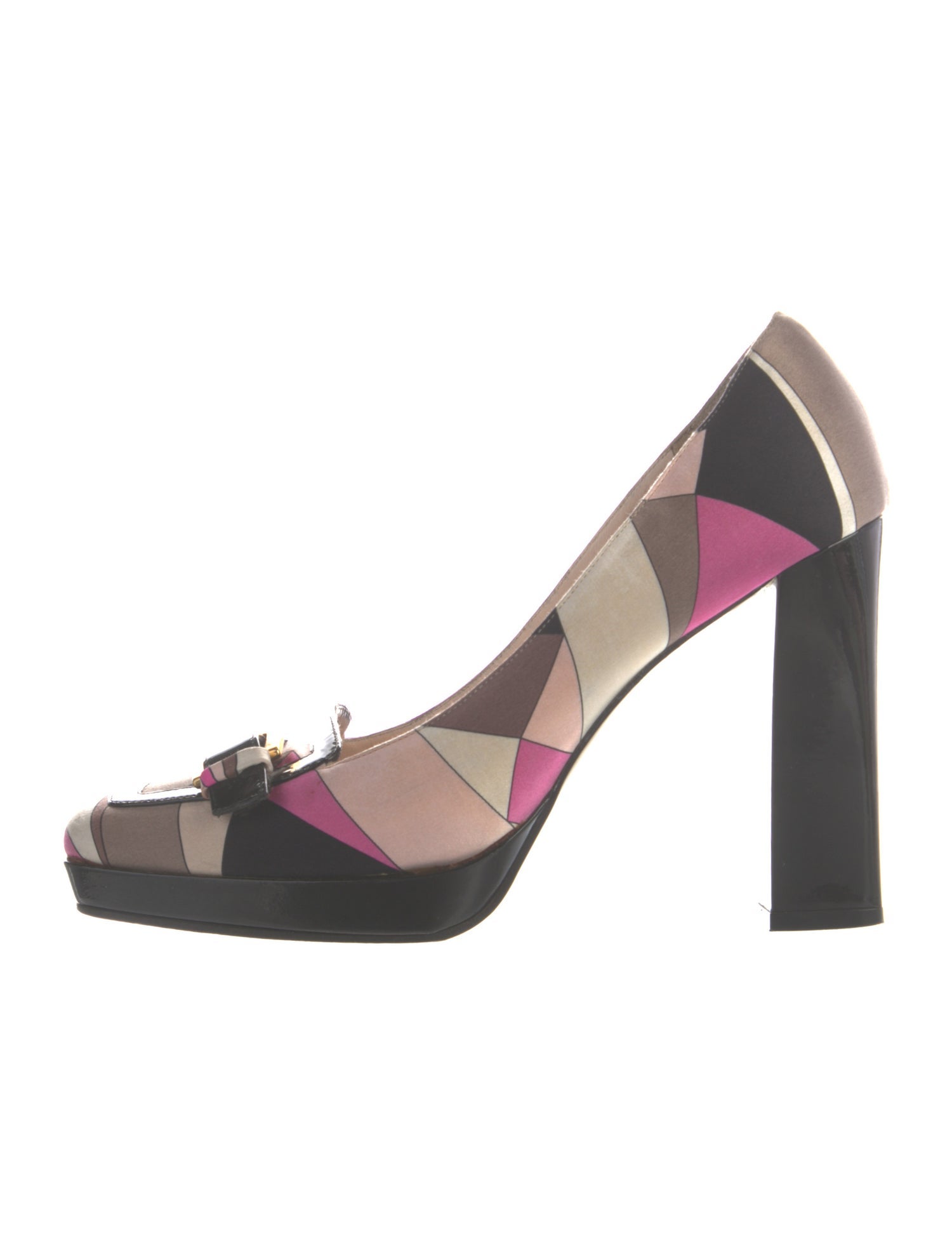 Emilio Pucci Satin Printed Pumps