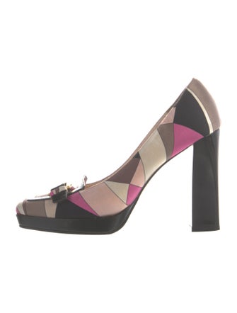 Emilio Pucci Satin Printed Pumps