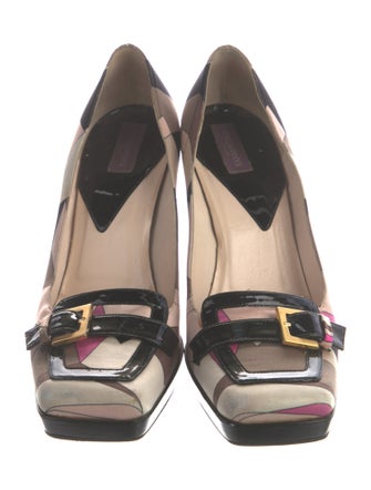 Emilio Pucci Satin Printed Pumps