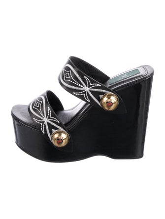 Emilio Pucci Patent Leather Printed Slides