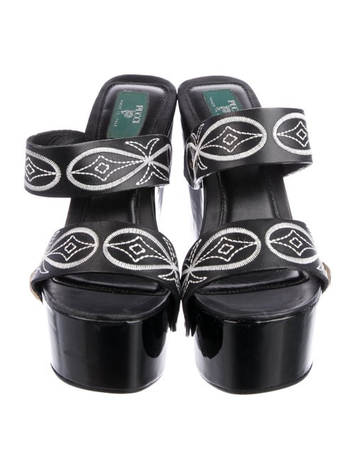 Emilio Pucci Patent Leather Printed Slides