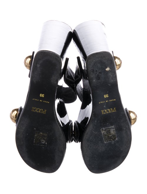 Emilio Pucci Patent Leather Printed Slides