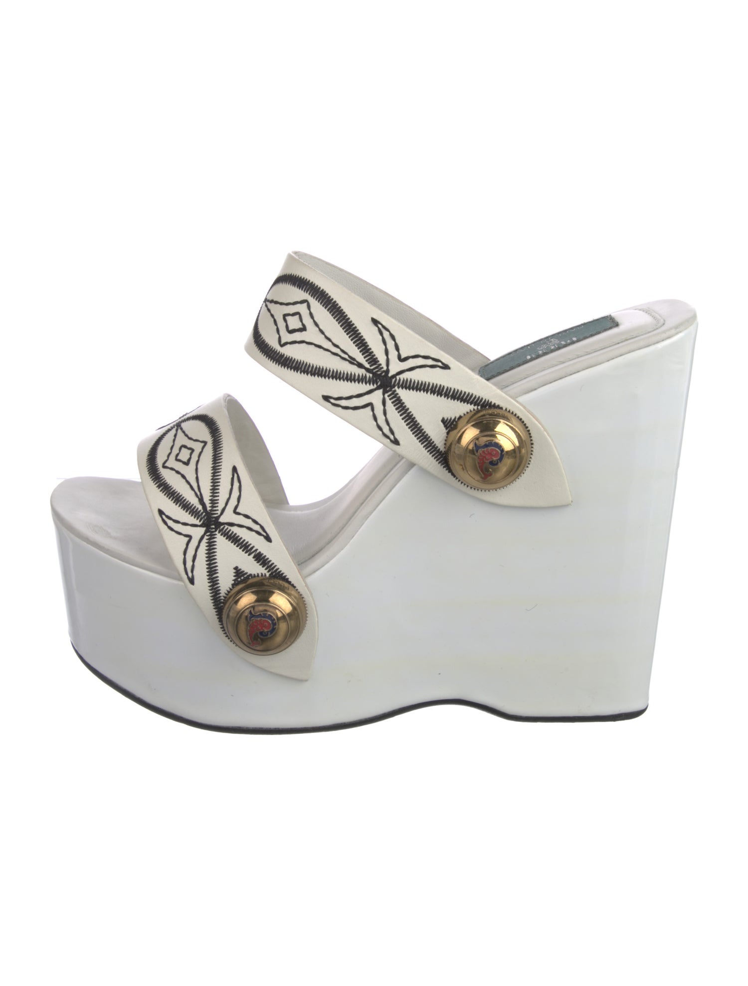 Emilio Pucci Leather Printed Slides