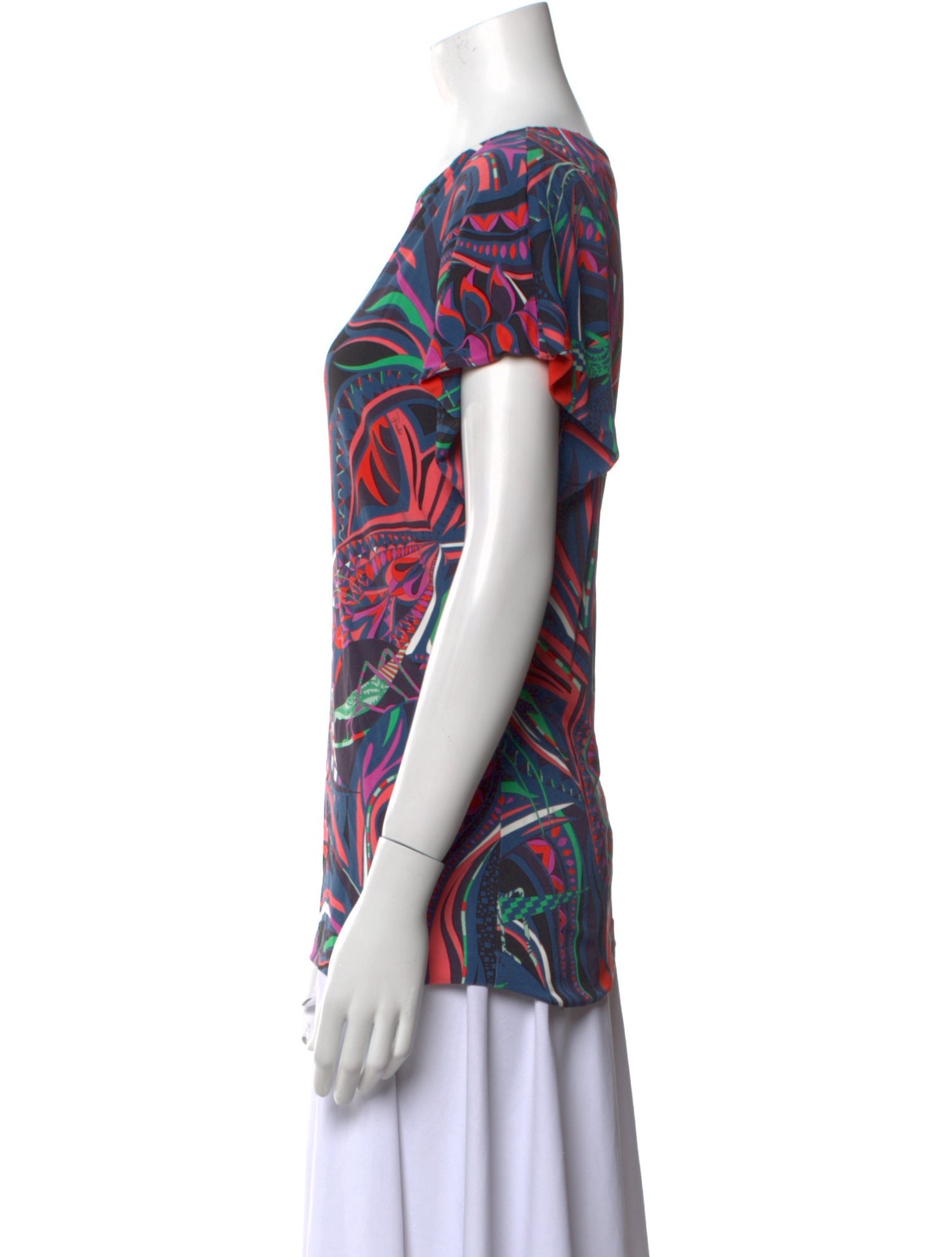 Emilio Pucci Printed Bateau Neckline T-Shirt