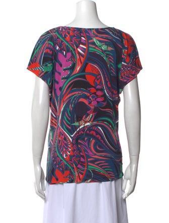 Emilio Pucci Printed Bateau Neckline T-Shirt