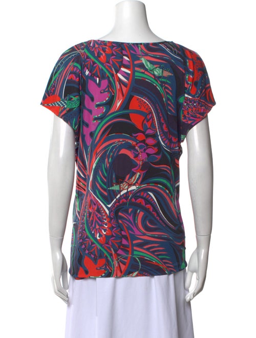 Emilio Pucci Printed Bateau Neckline T-Shirt