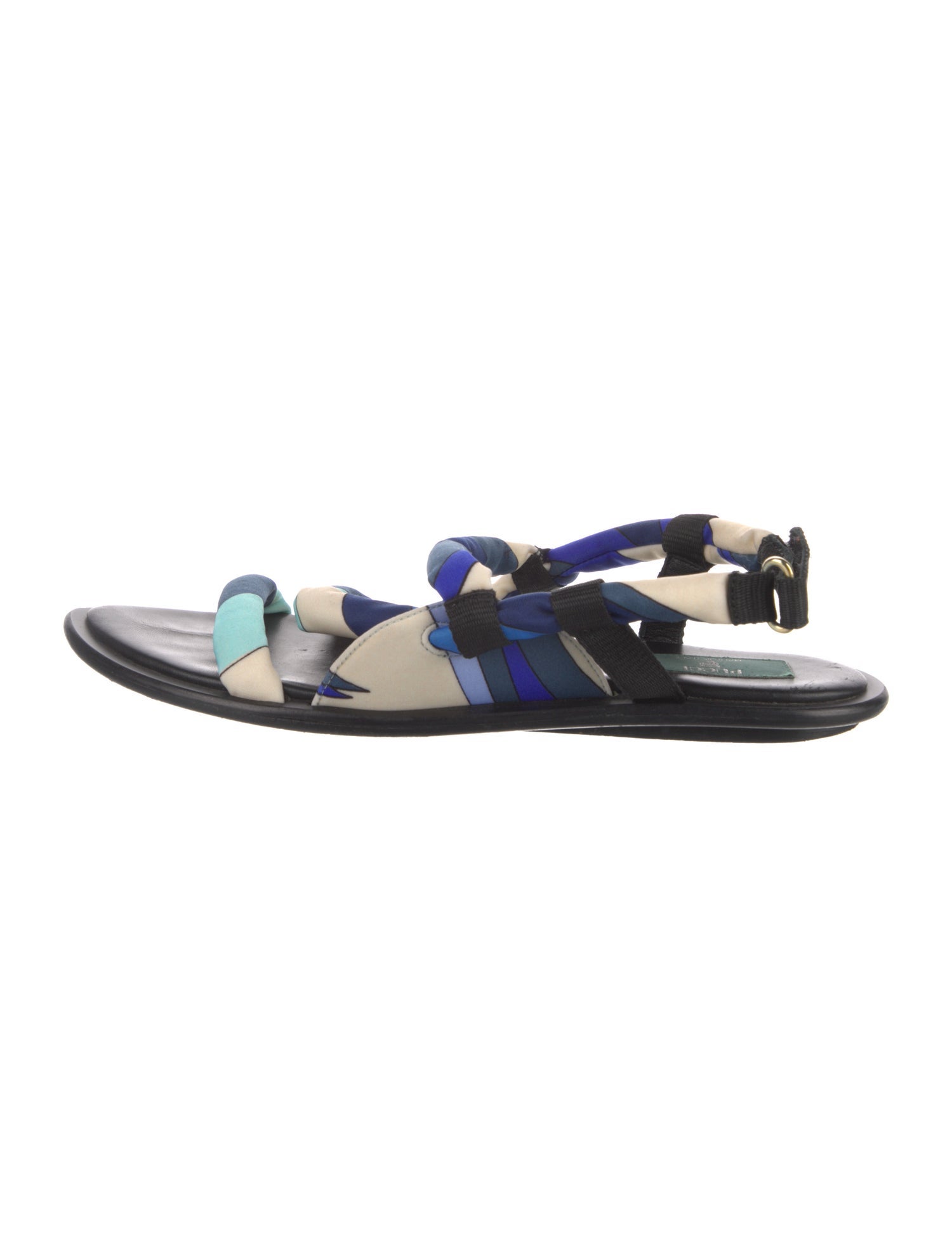 Emilio Pucci Leather Printed Slingback Sandals