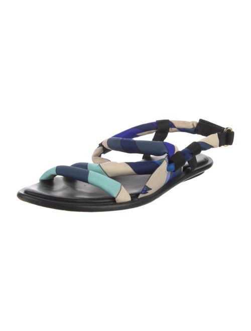Emilio Pucci Leather Printed Slingback Sandals