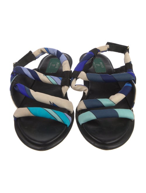 Emilio Pucci Leather Printed Slingback Sandals