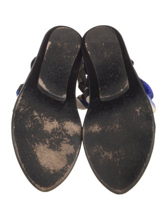 Emilio Pucci Leather Printed Slingback Sandals