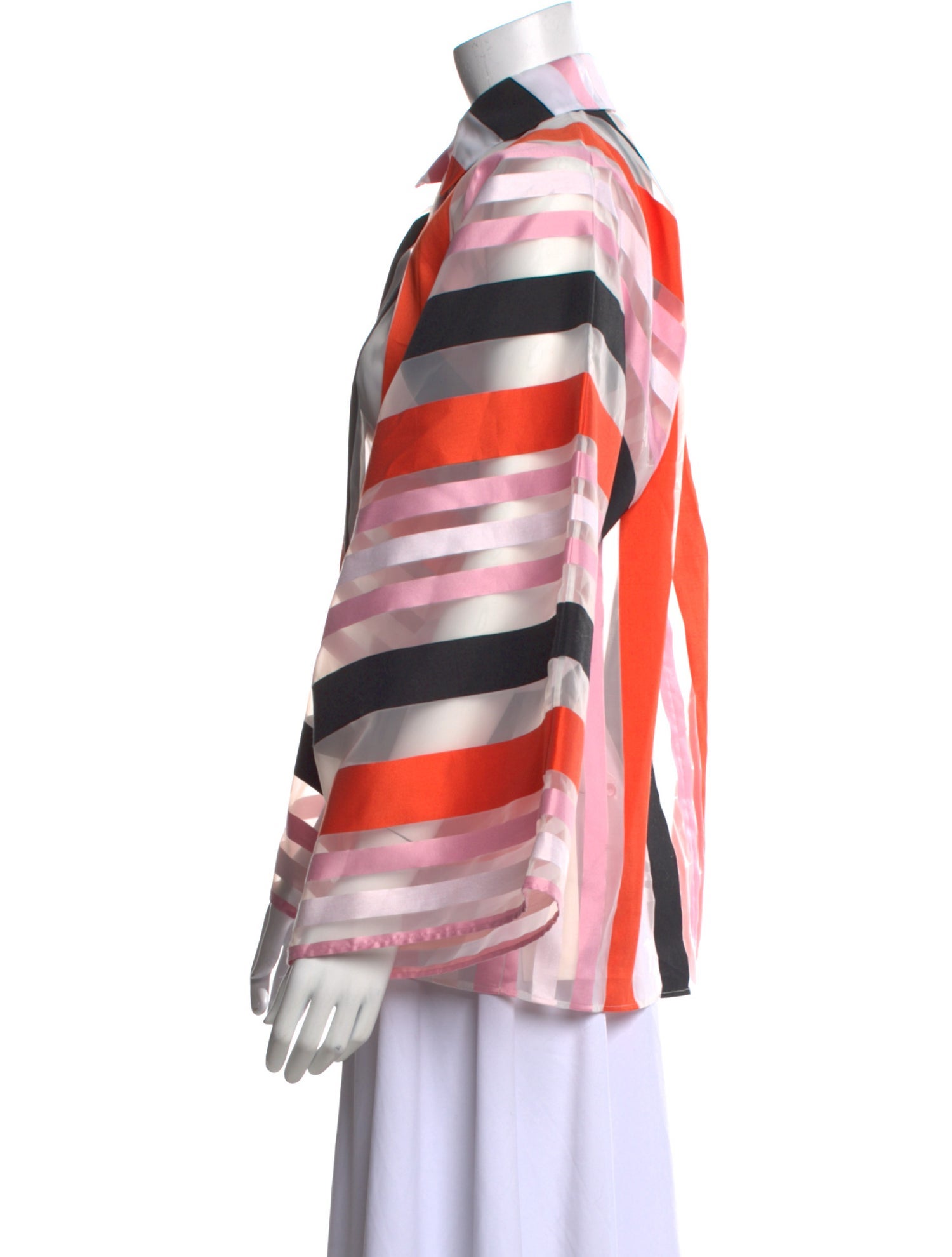 Emilio Pucci Striped Long Sleeve Button-Up Top