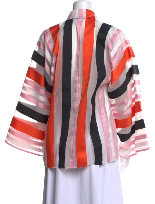 Emilio Pucci Striped Long Sleeve Button-Up Top