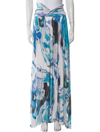 Emilio Pucci Floral Print Long Skirt