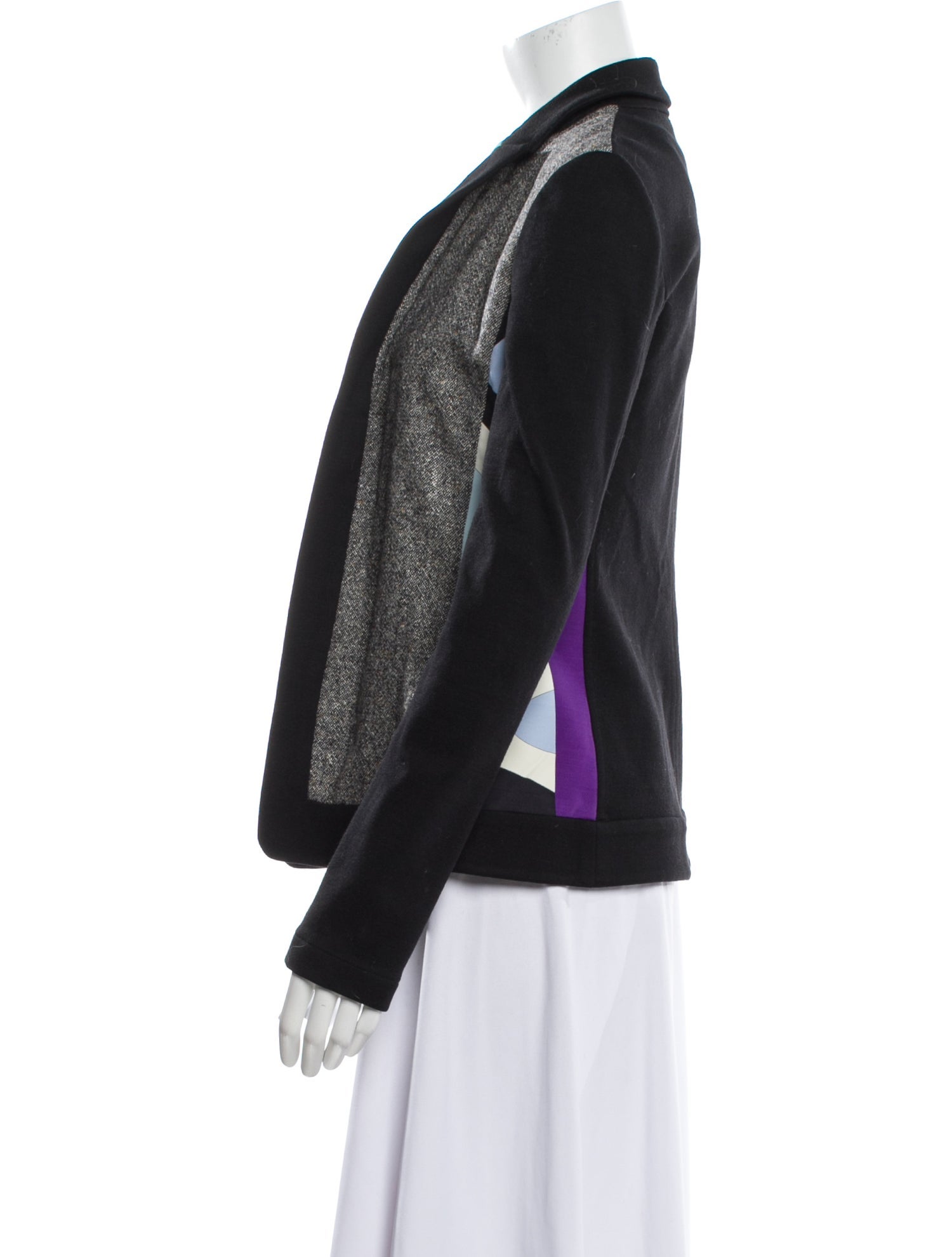 Emilio Pucci Virgin Wool Colorblock Pattern Evening Jacket