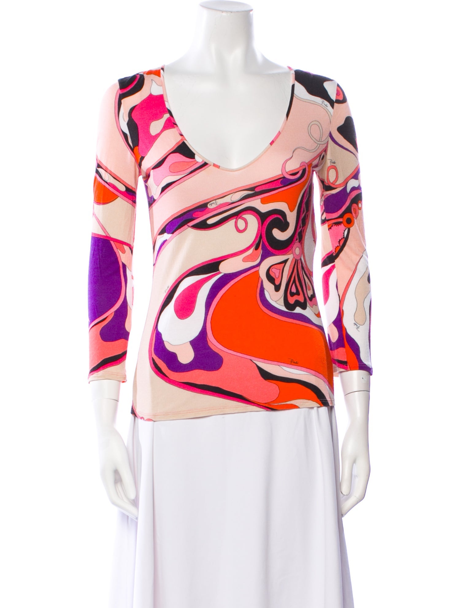 Emilio Pucci Printed Scoop Neck Top