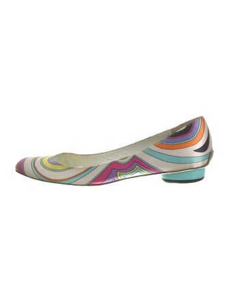 Emilio Pucci Satin Printed Ballet Flats