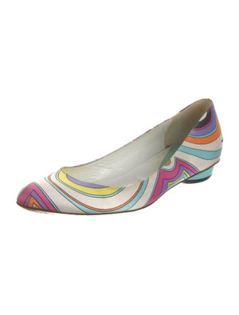 Emilio Pucci Satin Printed Ballet Flats