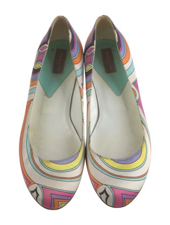 Emilio Pucci Satin Printed Ballet Flats