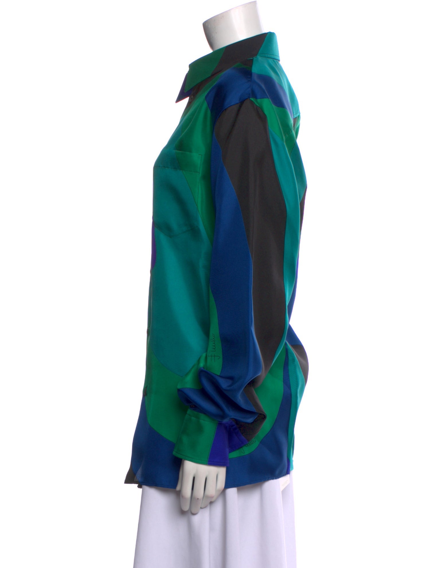 Emilio Pucci Silk Printed Button-Up Top w/ Tags