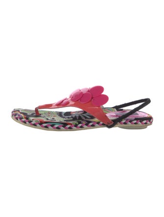 Emilio Pucci Leather Printed Slingback Sandals