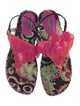 Emilio Pucci Leather Printed Slingback Sandals