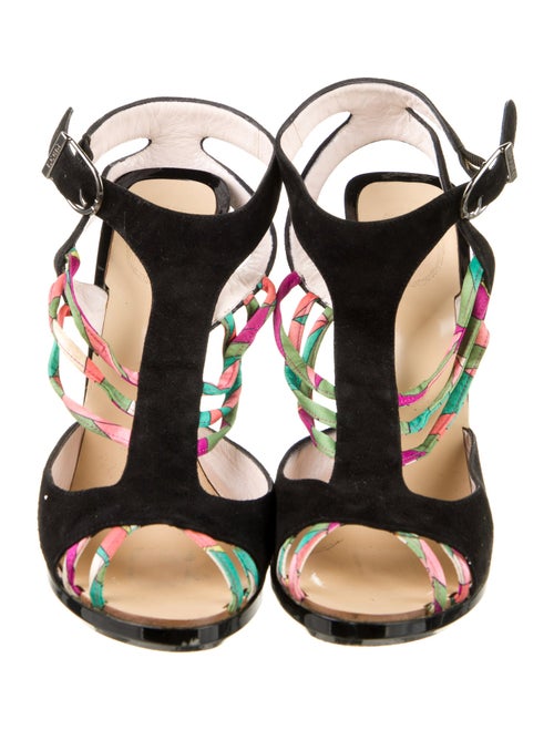 Emilio Pucci Suede T-Strap Sandals
