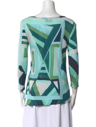 Emilio Pucci Printed Bateau Neckline Blouse