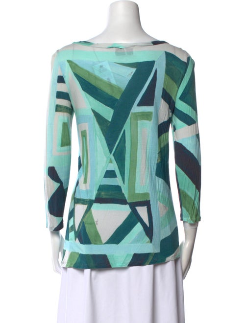 Emilio Pucci Printed Bateau Neckline Blouse