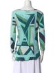 Emilio Pucci Printed Bateau Neckline Blouse