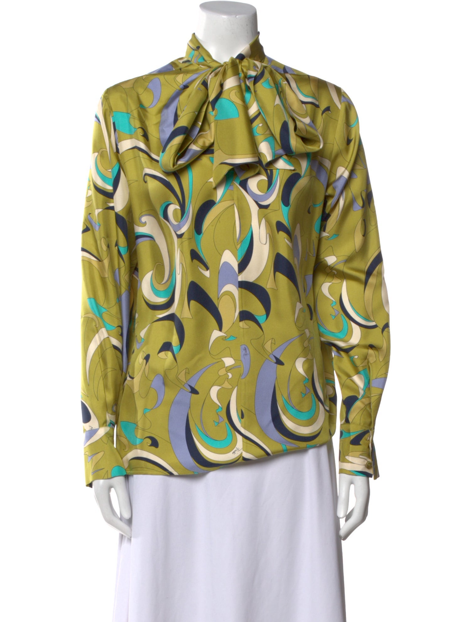 Emilio Pucci Silk Printed Button-Up Top