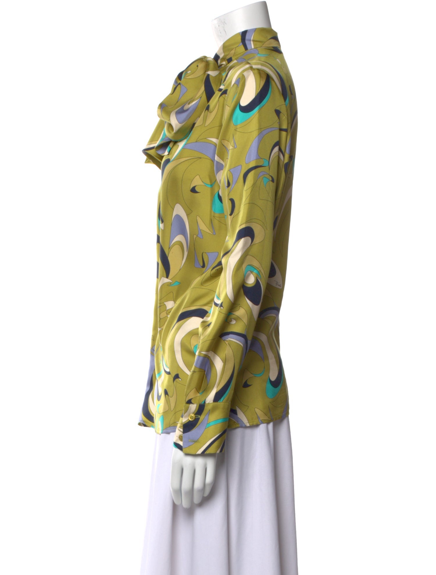 Emilio Pucci Silk Printed Button-Up Top