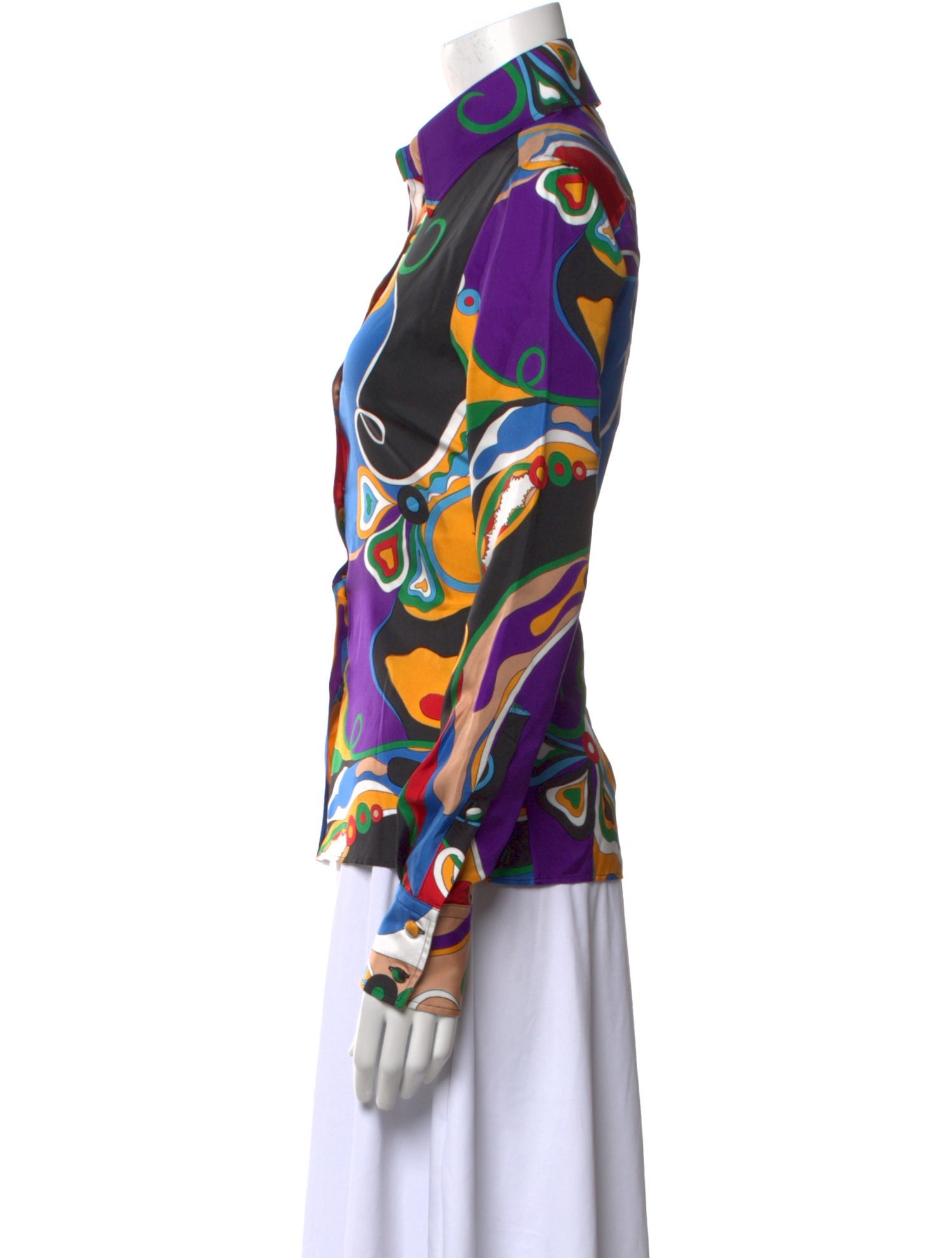 Emilio Pucci Silk Printed Button-Up Top