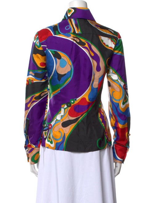 Emilio Pucci Silk Printed Button-Up Top