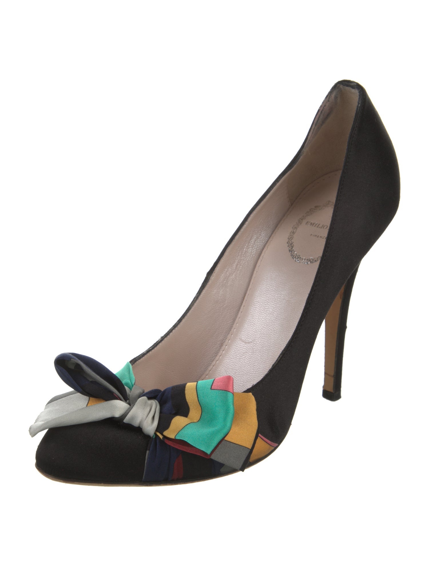 Emilio Pucci Satin Bow Accents Pumps
