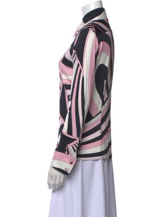 Emilio Pucci Printed Long Sleeve Button-Up Top