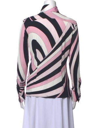Emilio Pucci Printed Long Sleeve Button-Up Top