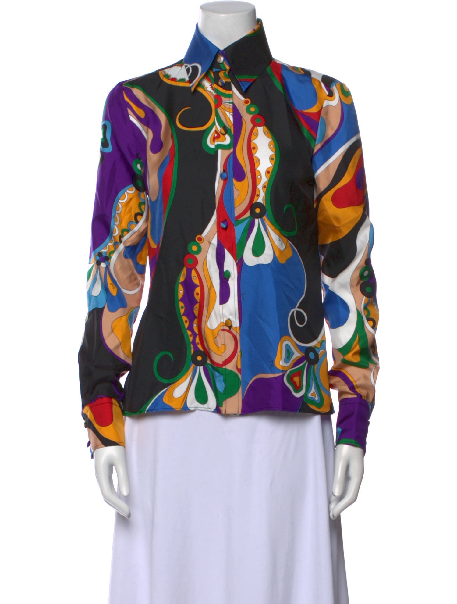 Emilio Pucci Silk Printed Button-Up Top w/ Tags