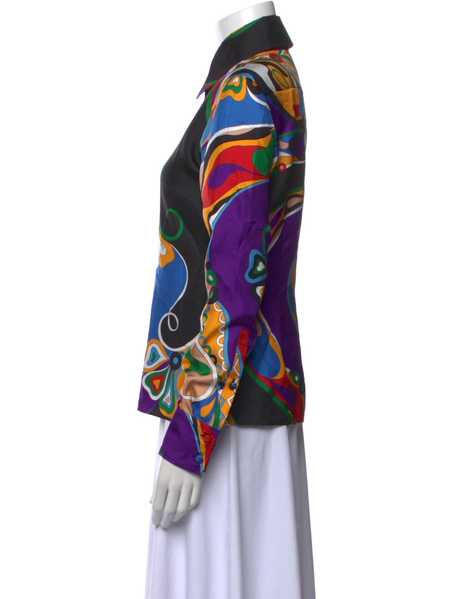 Emilio Pucci Silk Printed Button-Up Top w/ Tags